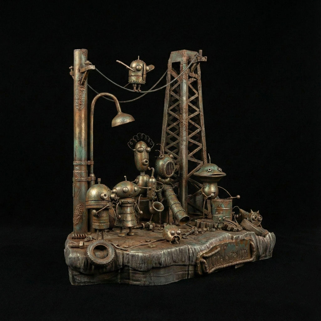 Machinarium Diorama 1/4 Scale | Rusty Metal Robot Diorama