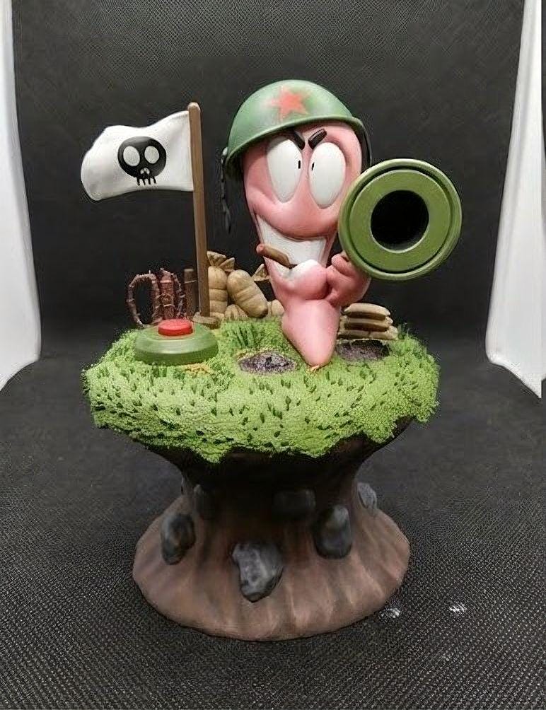 Worms Armageddon 3D Printed Statue - Retro Gamer Gift (28cm)