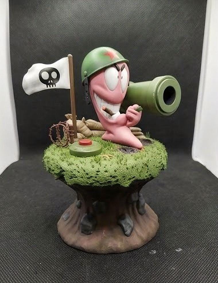 Worms Armageddon 3D Printed Statue - Retro Gamer Gift (28cm)