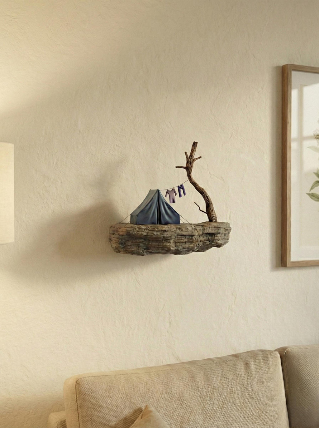 Hiker Wall Hanging Decor, Outdoor Metal Art, Brown