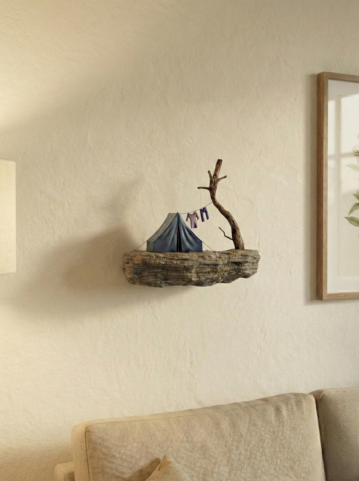 Hiker Wall Hanging Decor, Outdoor Metal Art, Brown
