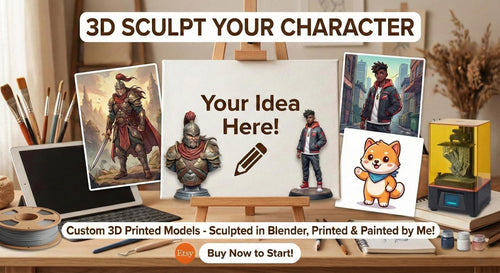 Custom 3D Character Sculpt Commission, D&D Mini, OC Figure