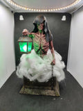 Glow-in-the-Dark Undead Necromancer Miniature, Hand-Painted