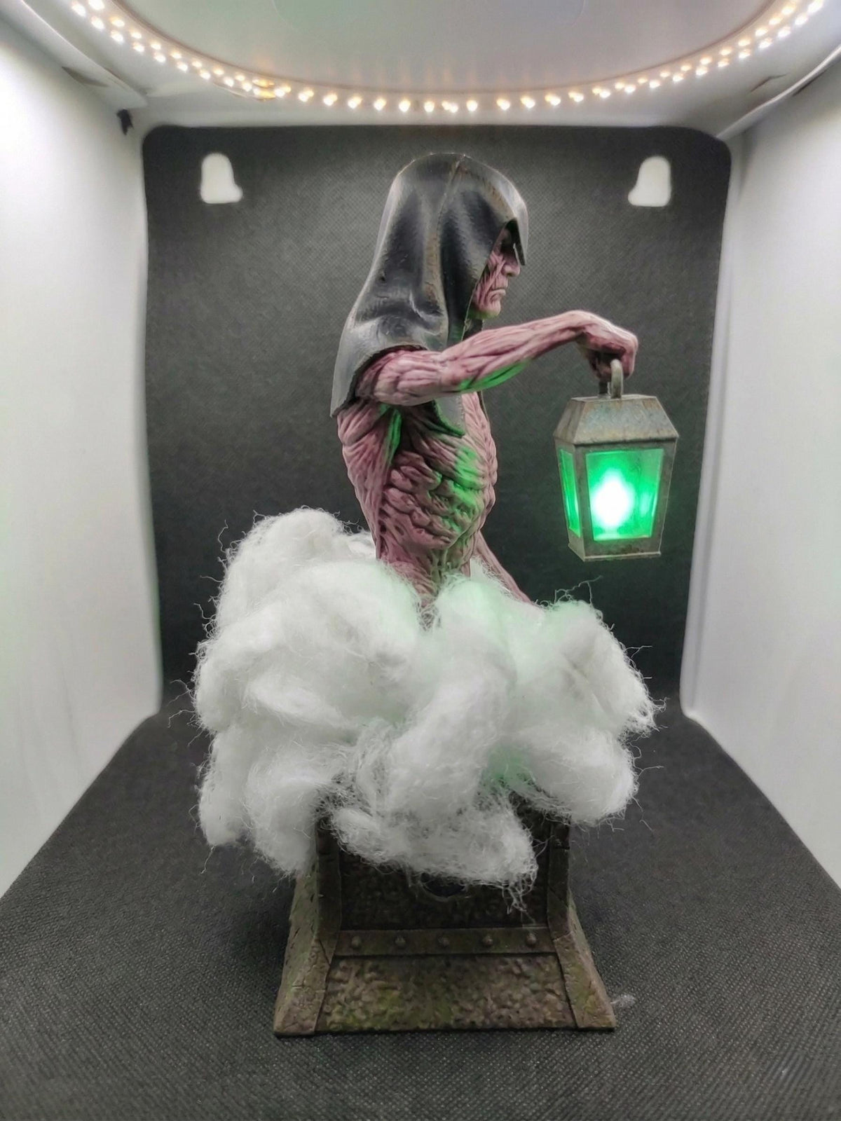 Glow-in-the-Dark Undead Necromancer Miniature, Hand-Painted