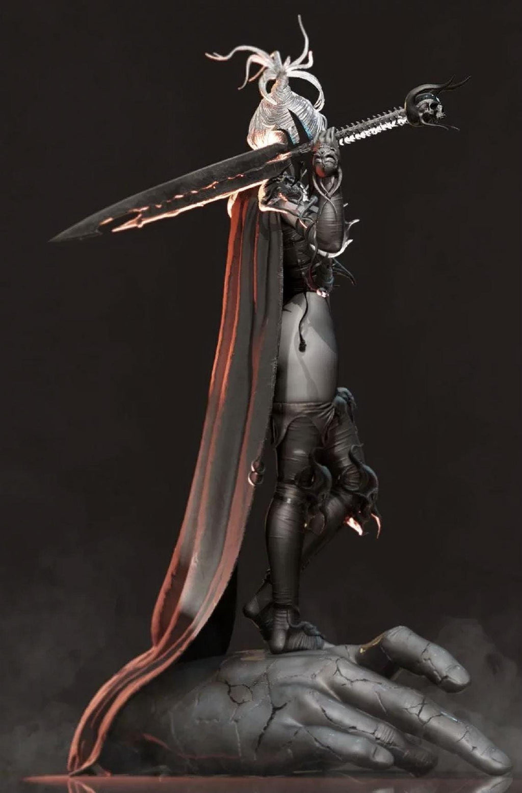 Shadow Bride Blue Dragon Witch, black gunmetal armor, gothic
