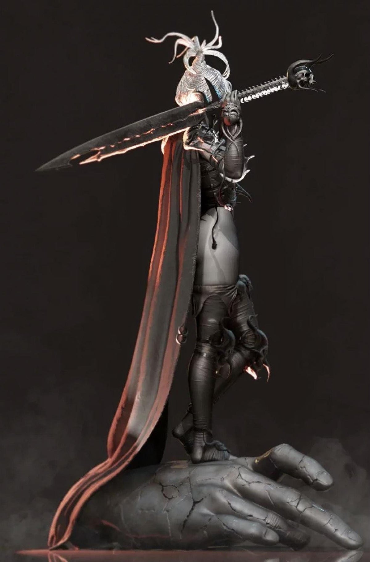 Shadow Bride Blue Dragon Witch, black gunmetal armor, gothic