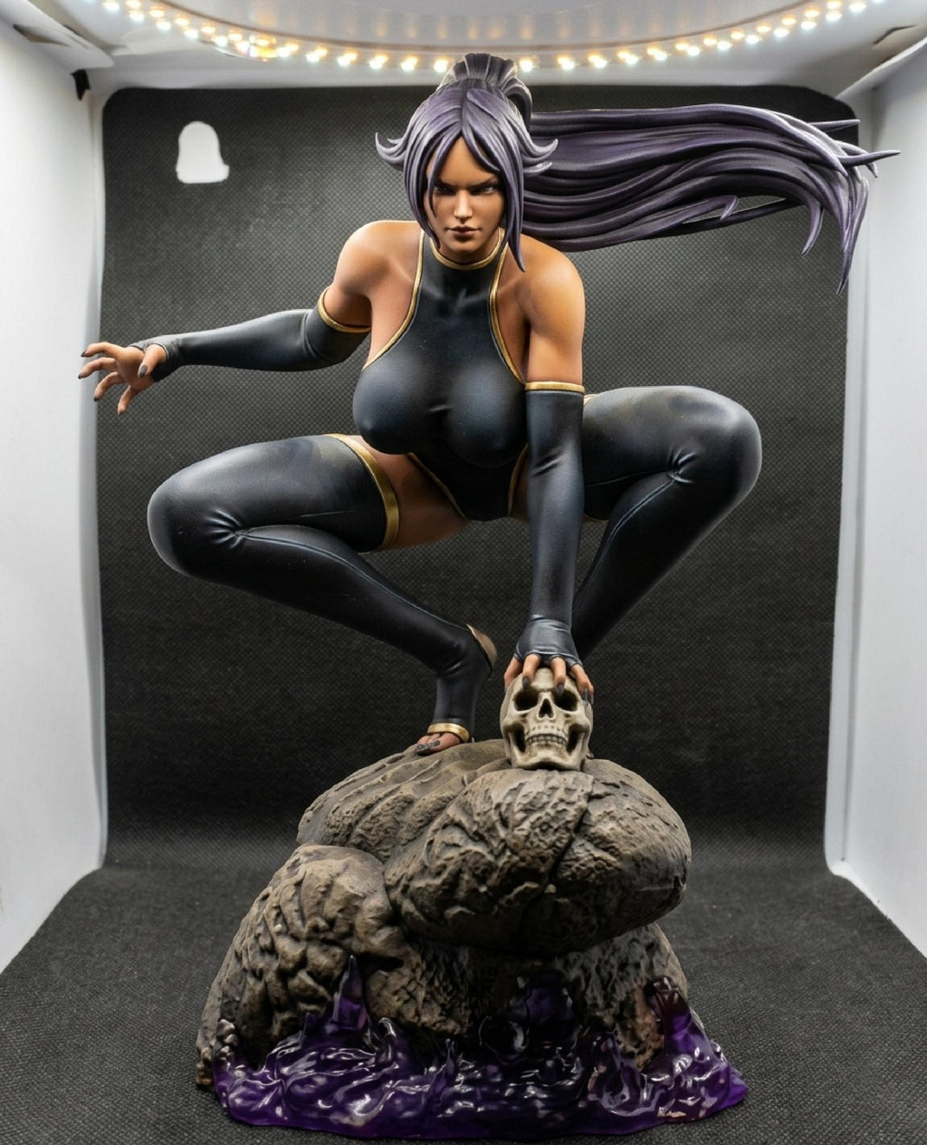 Shiara – 28cm Resin Ninja Cat Warrior | Hand-Painted Fantasy
