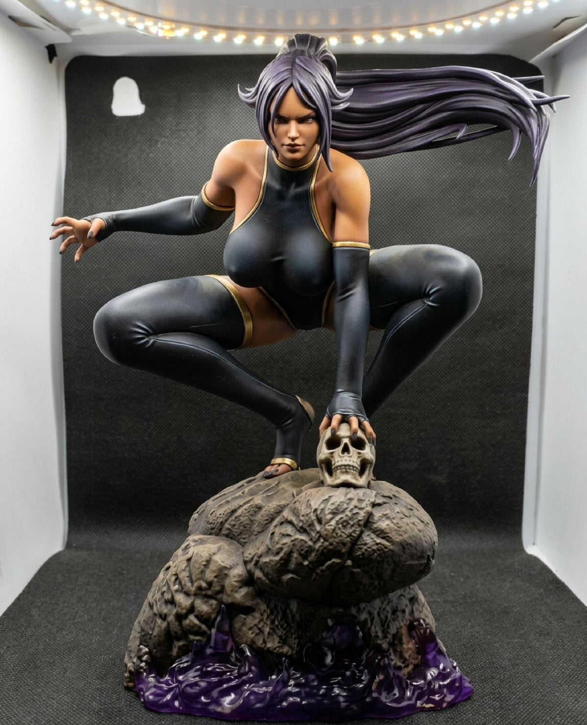 Shiara – 28cm Resin Ninja Cat Warrior | Hand-Painted Fantasy