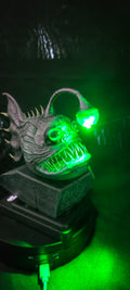 Angler fish lamp, LED nautical desklight, quirky monster decor