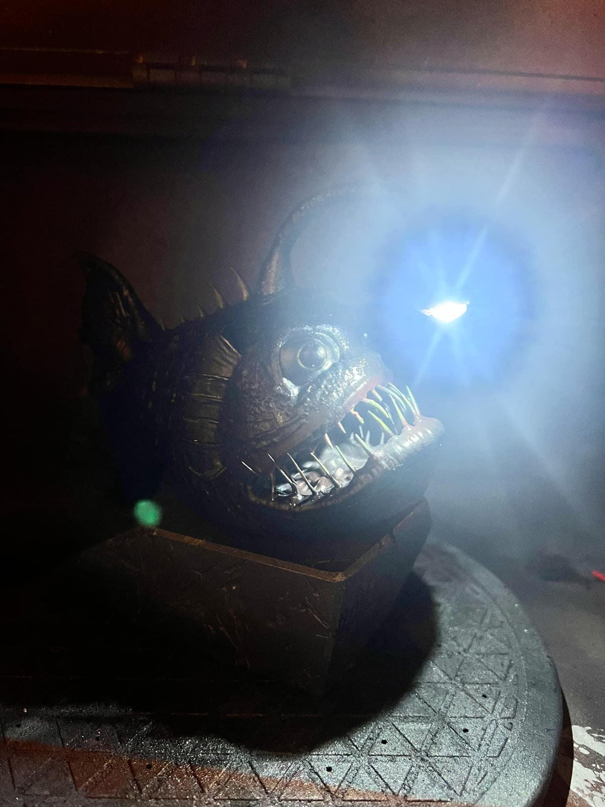 Angler fish lamp, LED nautical desklight, quirky monster decor