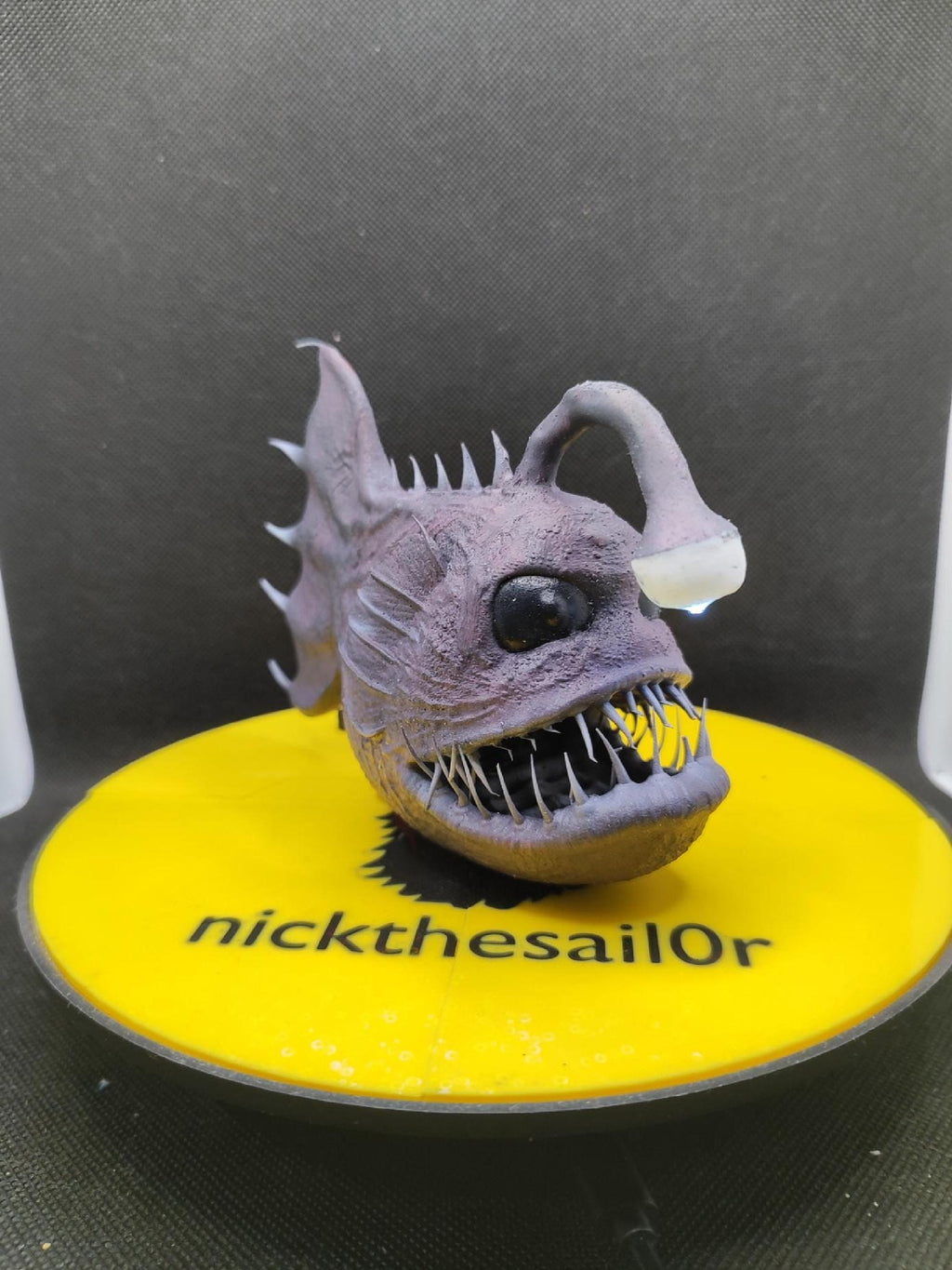 Angler fish lamp, LED nautical desklight, quirky monster decor