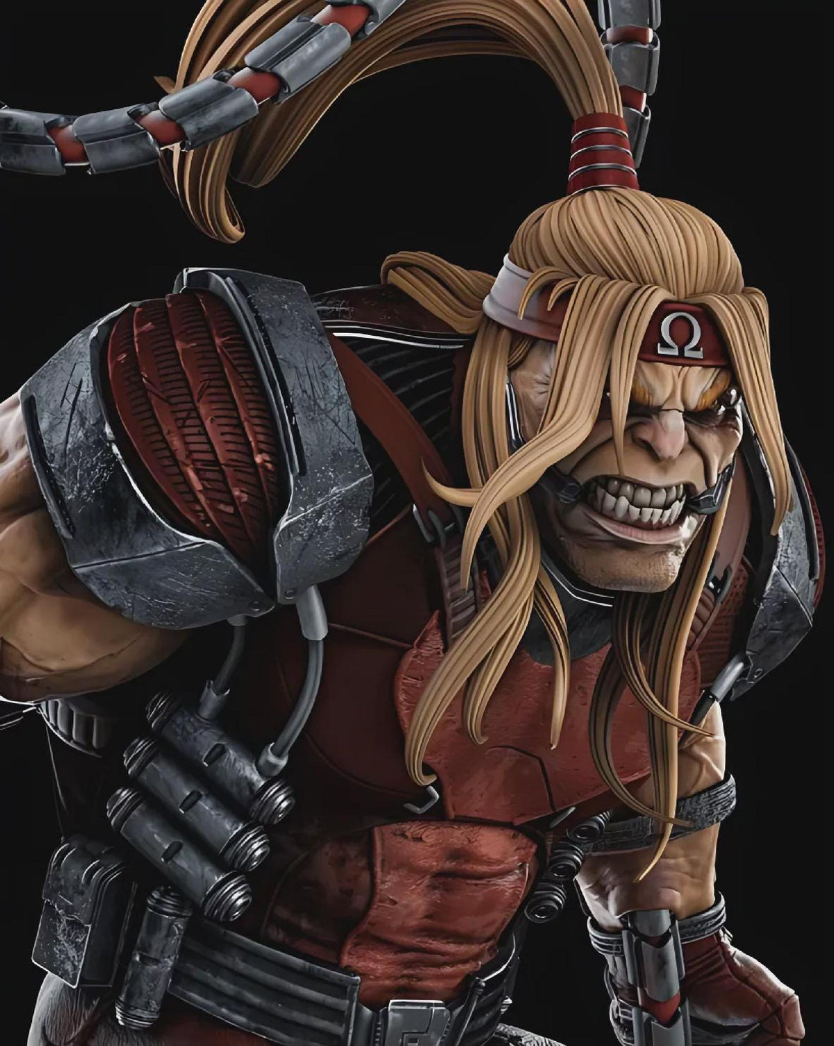 Red Cybernetic Super Soldier 28cm Statue | Hand Painted 1/6