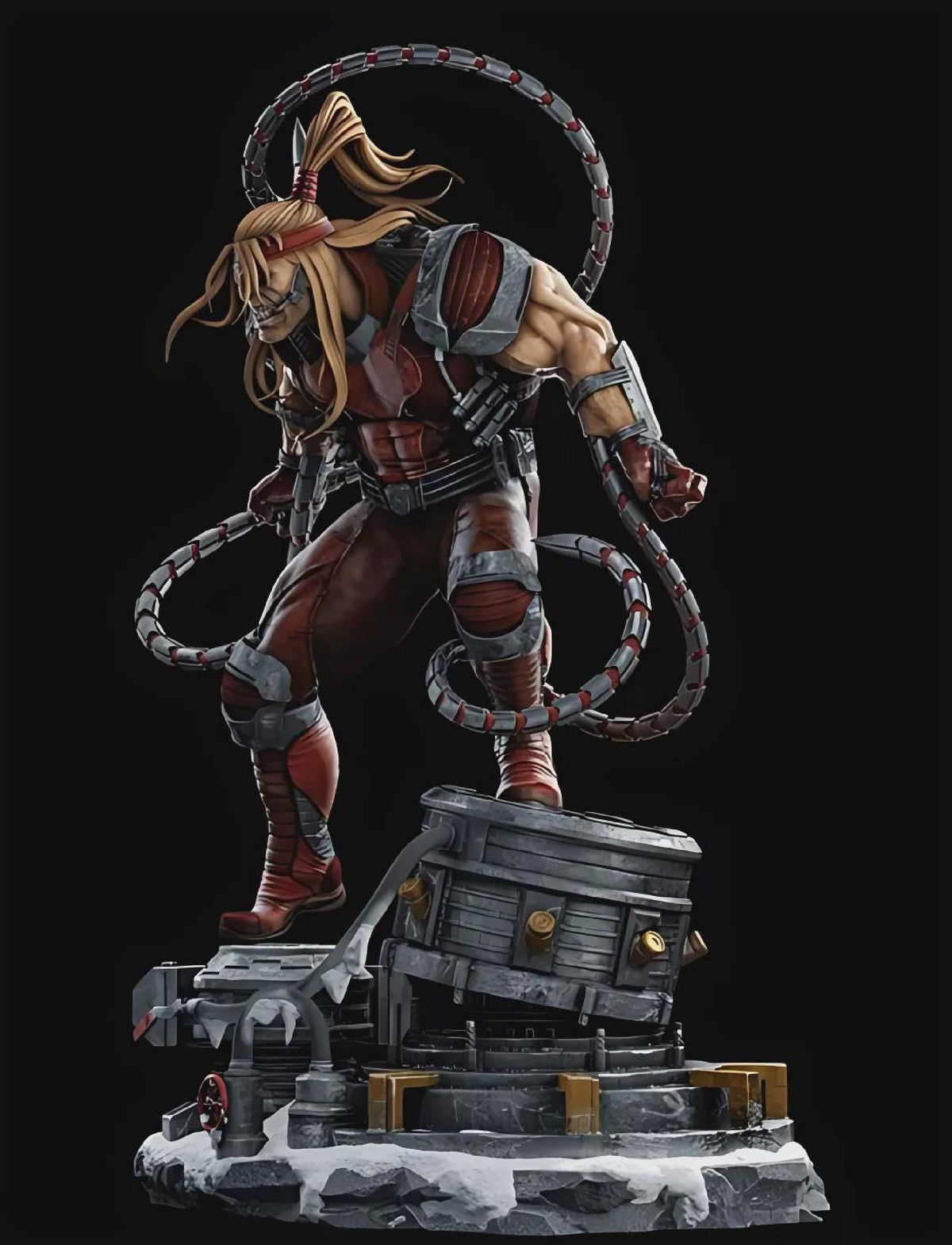Red Cybernetic Super Soldier 28cm Statue | Hand Painted 1/6