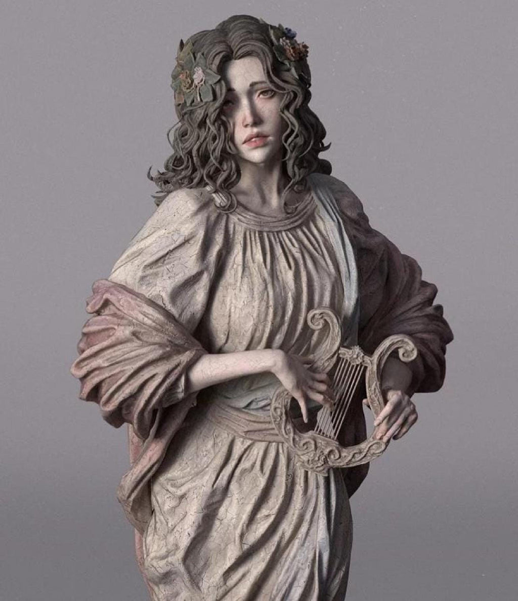 The Forgotten Muse: Hand-Painted 3D Resin Figure (28cm)