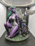 Night Elf Oracle figure, fantasy resin sculpture, hand-painted