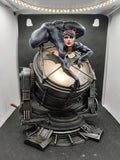 Biker Woman Figure, 1/6 scale statue with LED bat sign