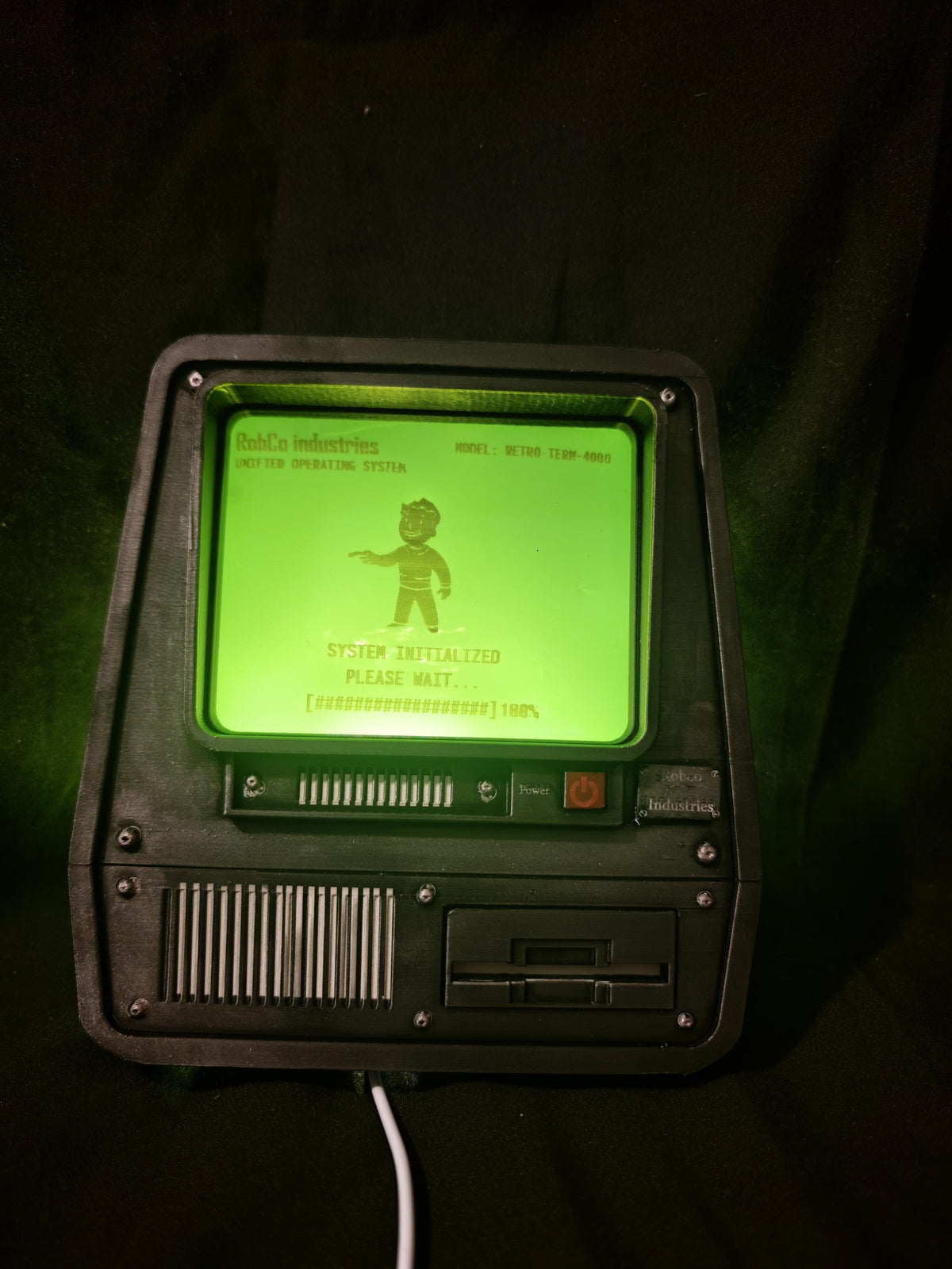 Fallout Terminal Wall Light, Ambient Green LED, Retro Sci Fi Prop