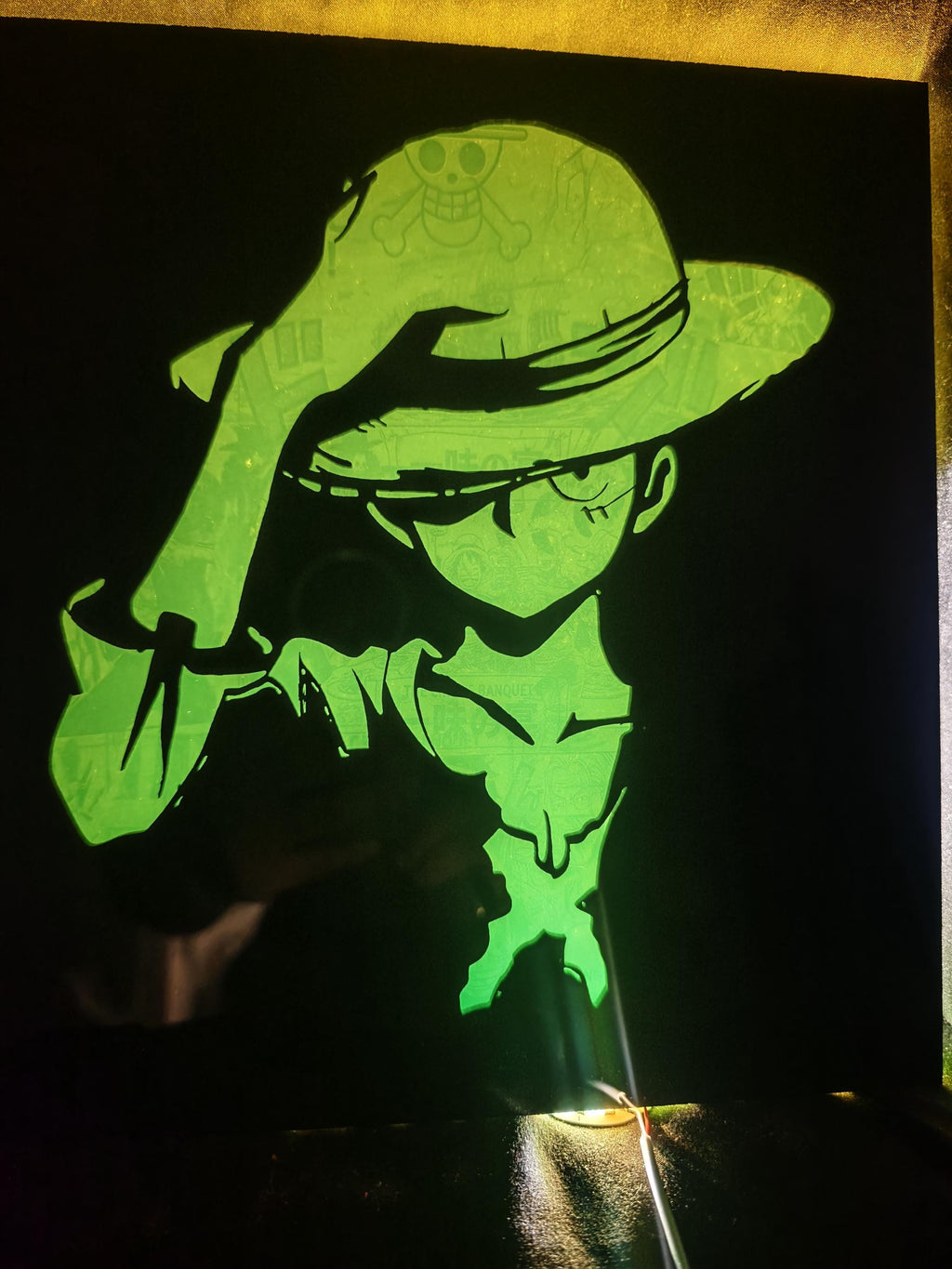 Anime LED Wall Art 30x30 Frame, Green Neon Light