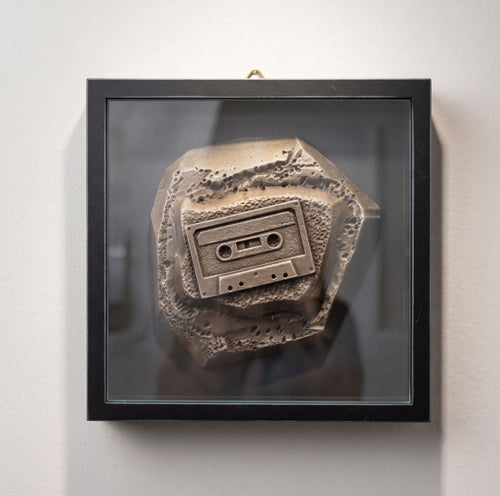 Cassette Tape Wall Art Audio Relic, Fossil Cassette Art Sculpture