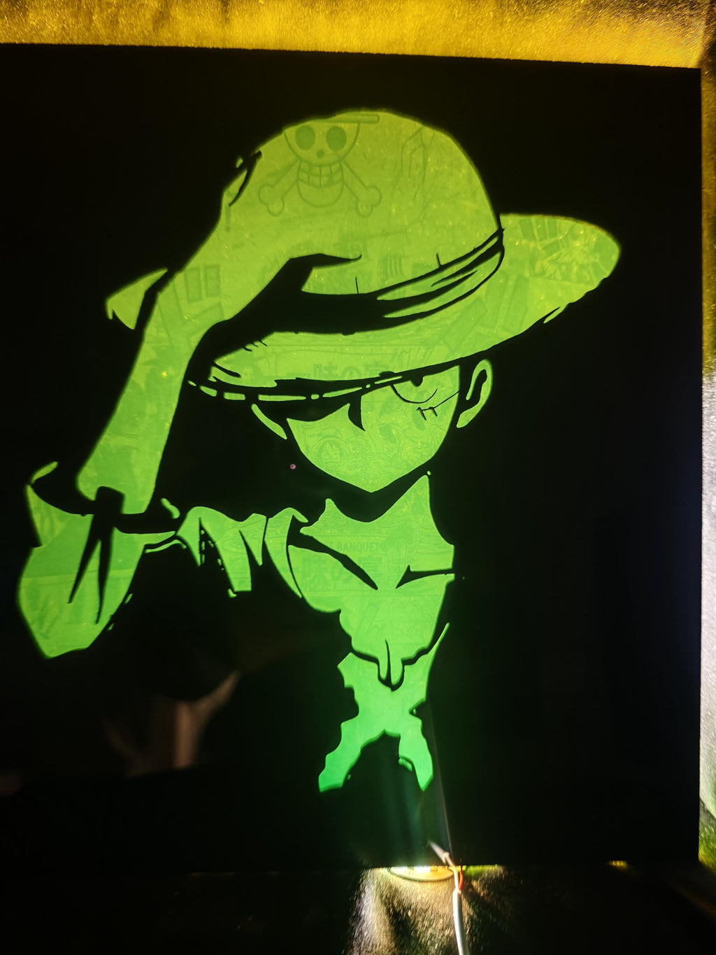 Anime LED Wall Art 30x30 Frame, Green Neon Light