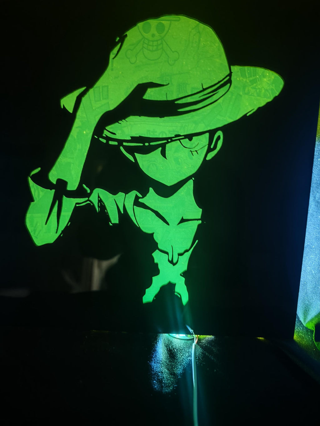 Anime LED Wall Art 30x30 Frame, Green Neon Light
