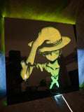 Anime LED Wall Art 30x30 Frame, Green Neon Light