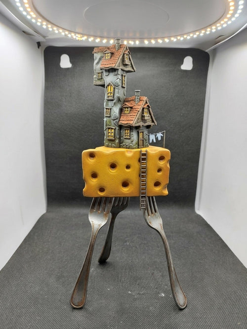 Cheese House Decor, Cottagecore Kitchen Accent, Playful Shelf Display