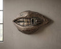 Zip Lips Wall Decor, Funny Wooden Coffee Corner Accent