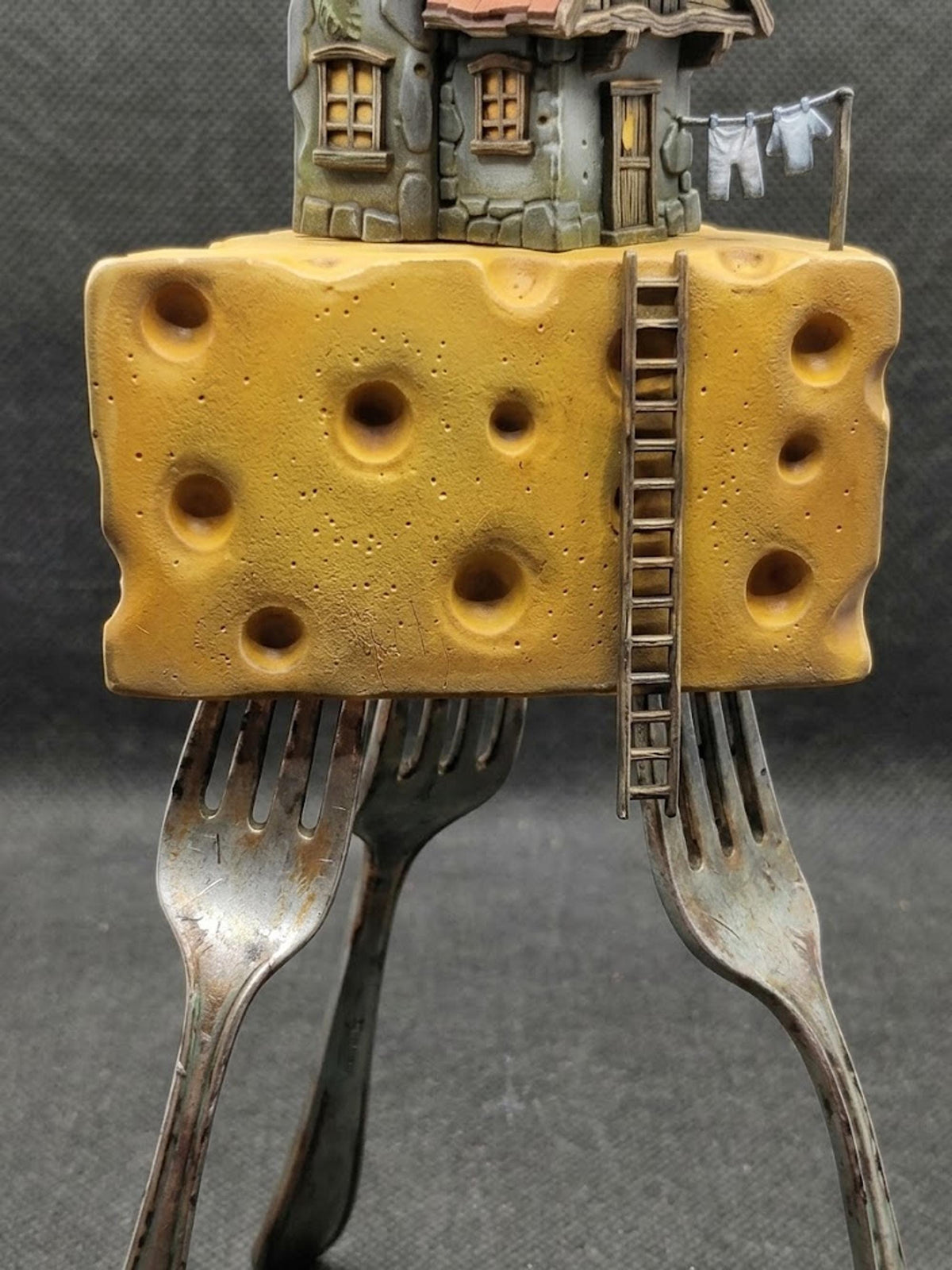 Cheese House Decor, Cottagecore Kitchen Accent, Playful Shelf Display