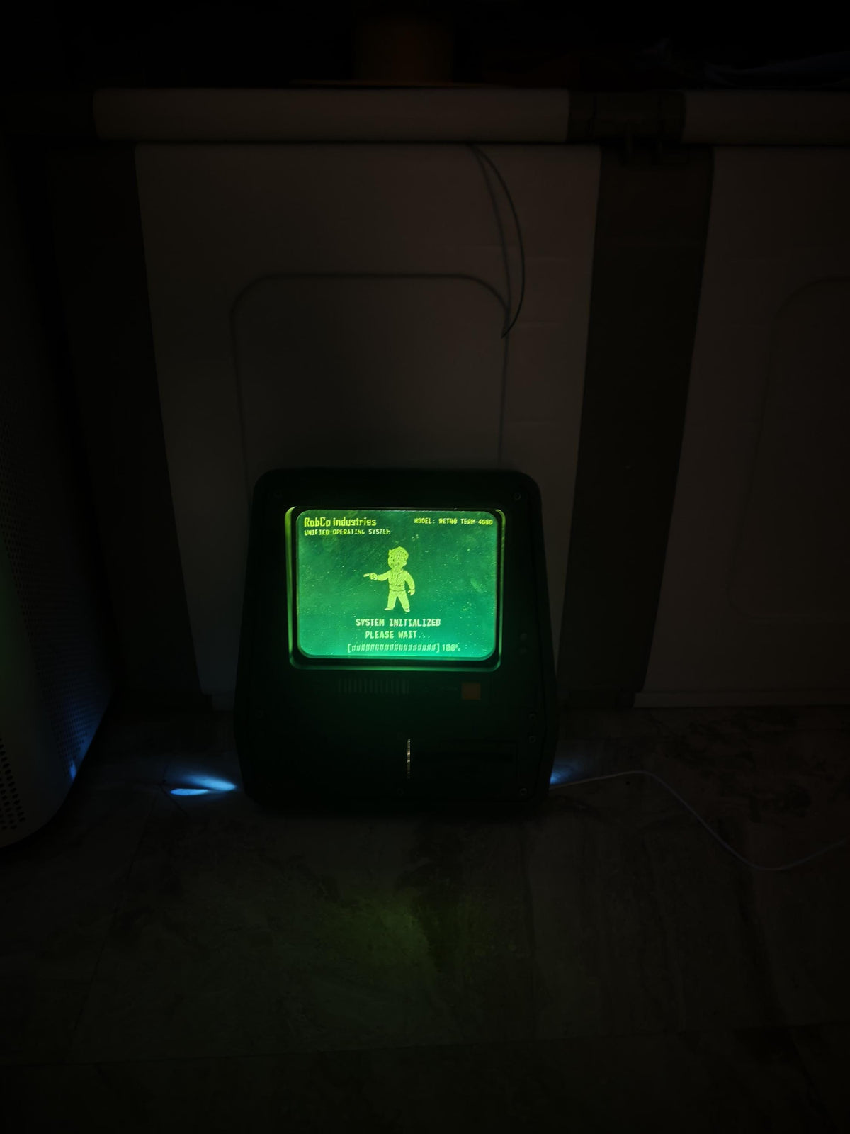 Fallout Terminal Wall Light, Ambient Green LED, Retro Sci Fi Prop