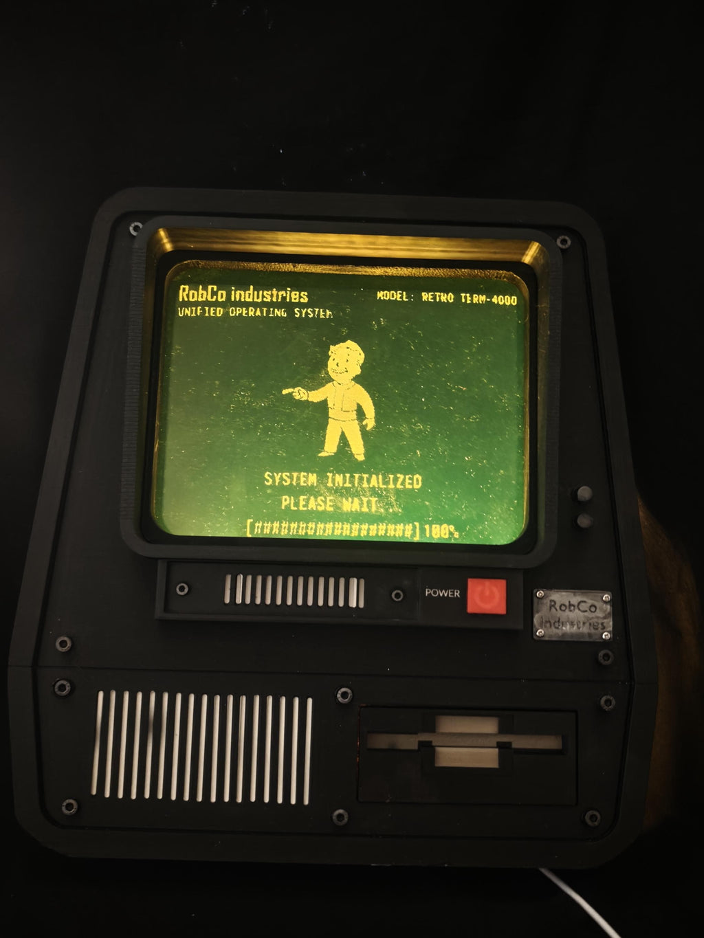 Fallout Terminal Wall Light, Ambient Green LED, Retro Sci Fi Prop
