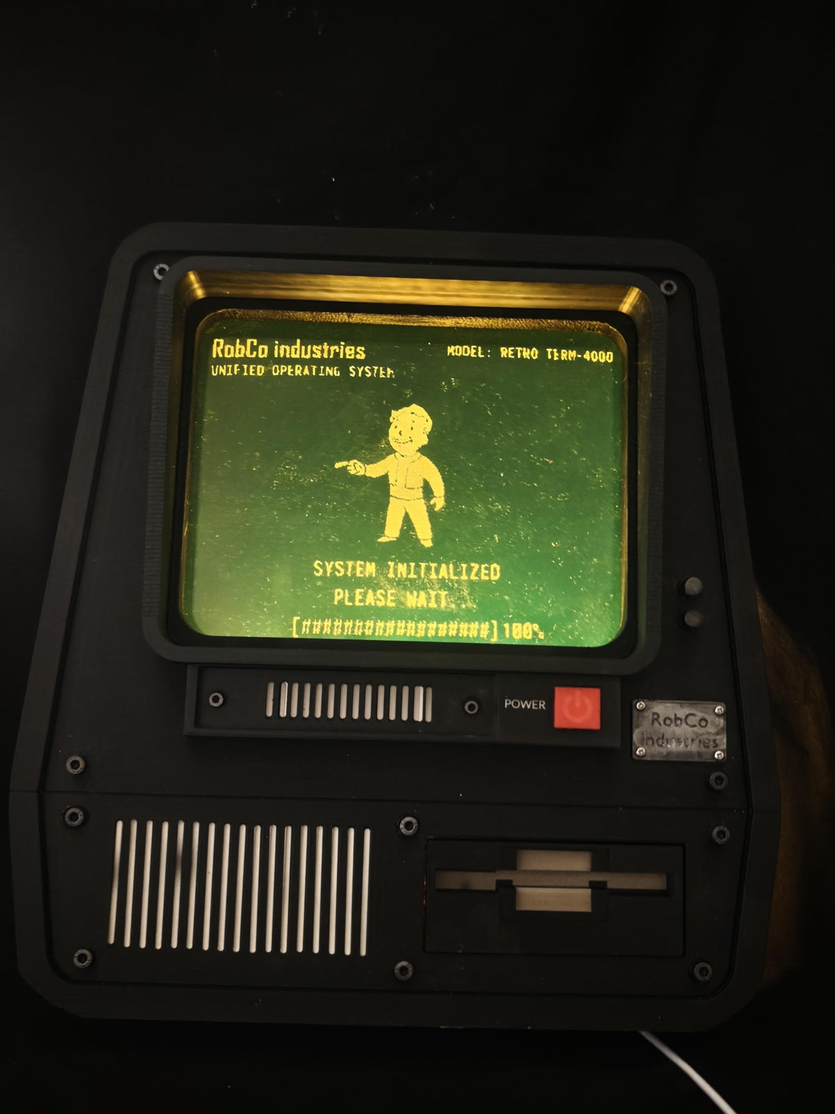 Fallout Terminal Wall Light, Ambient Green LED, Retro Sci Fi Prop