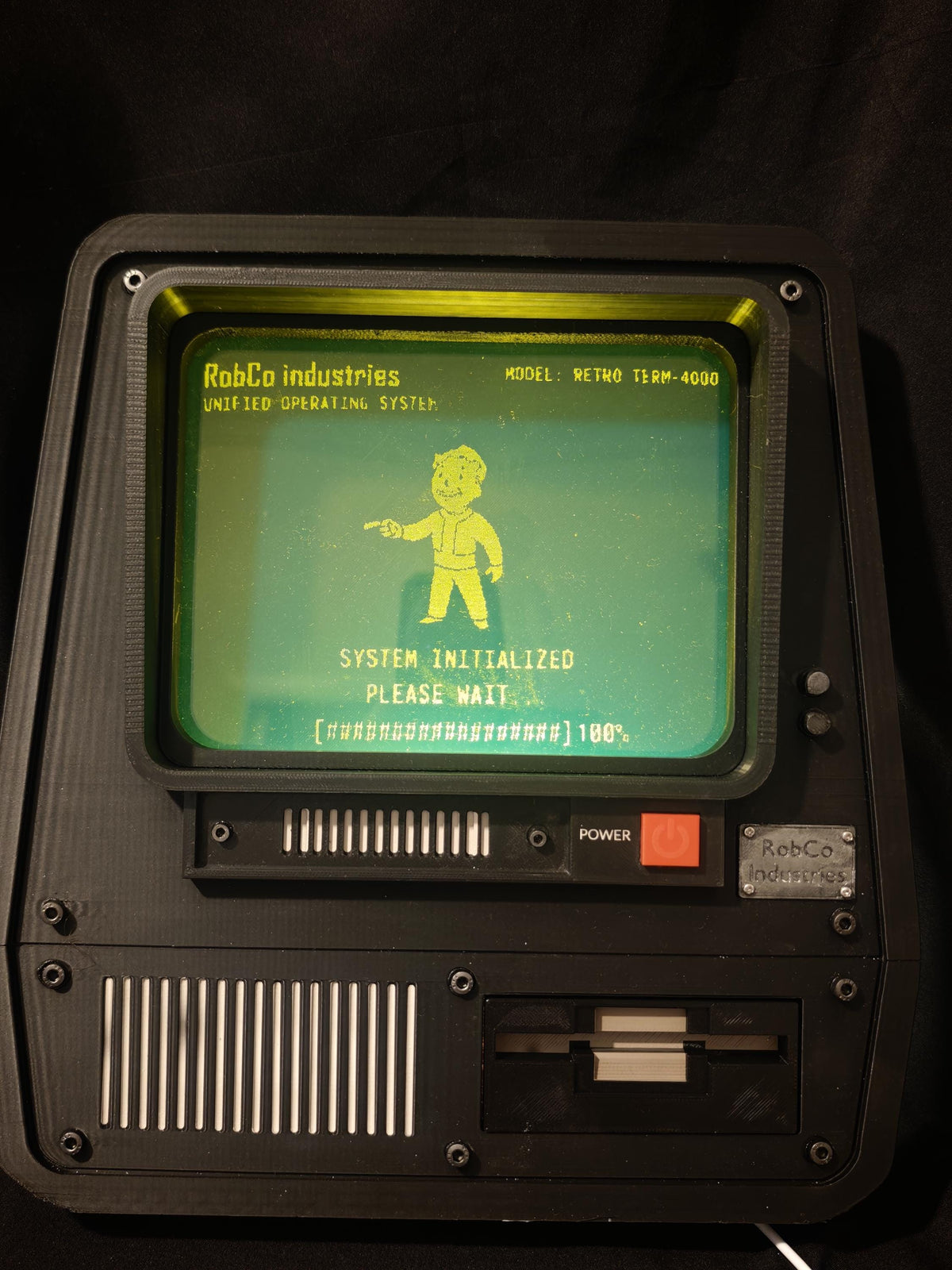 Fallout Terminal Wall Light, Ambient Green LED, Retro Sci Fi Prop