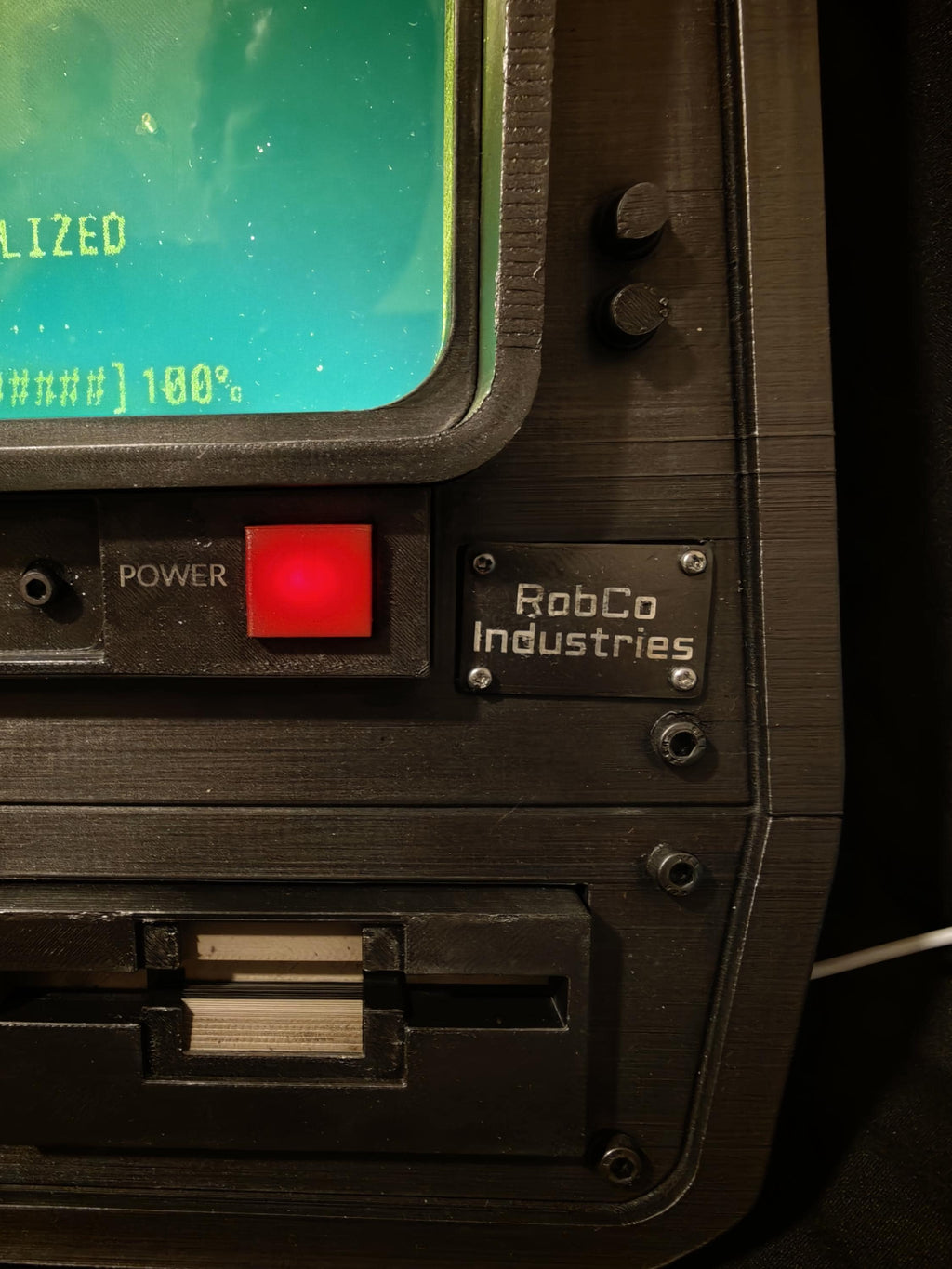 Fallout Terminal Wall Light, Ambient Green LED, Retro Sci Fi Prop