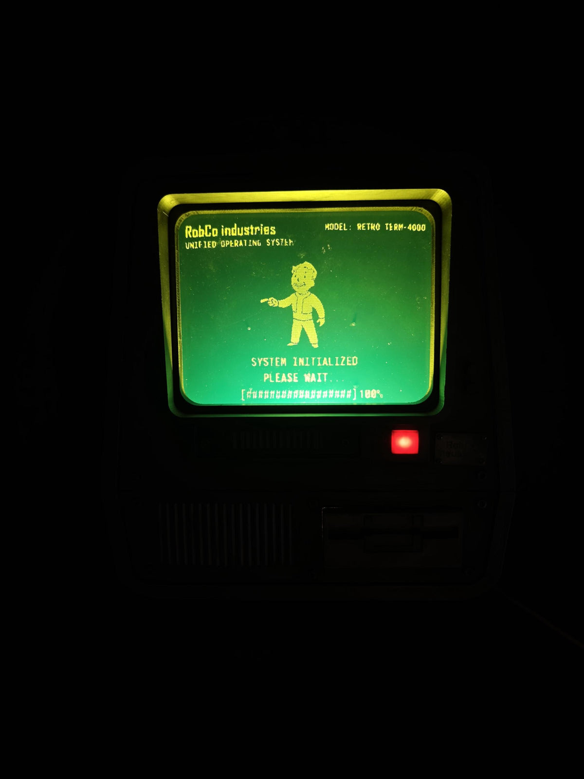 Fallout Terminal Wall Light, Ambient Green LED, Retro Sci Fi Prop