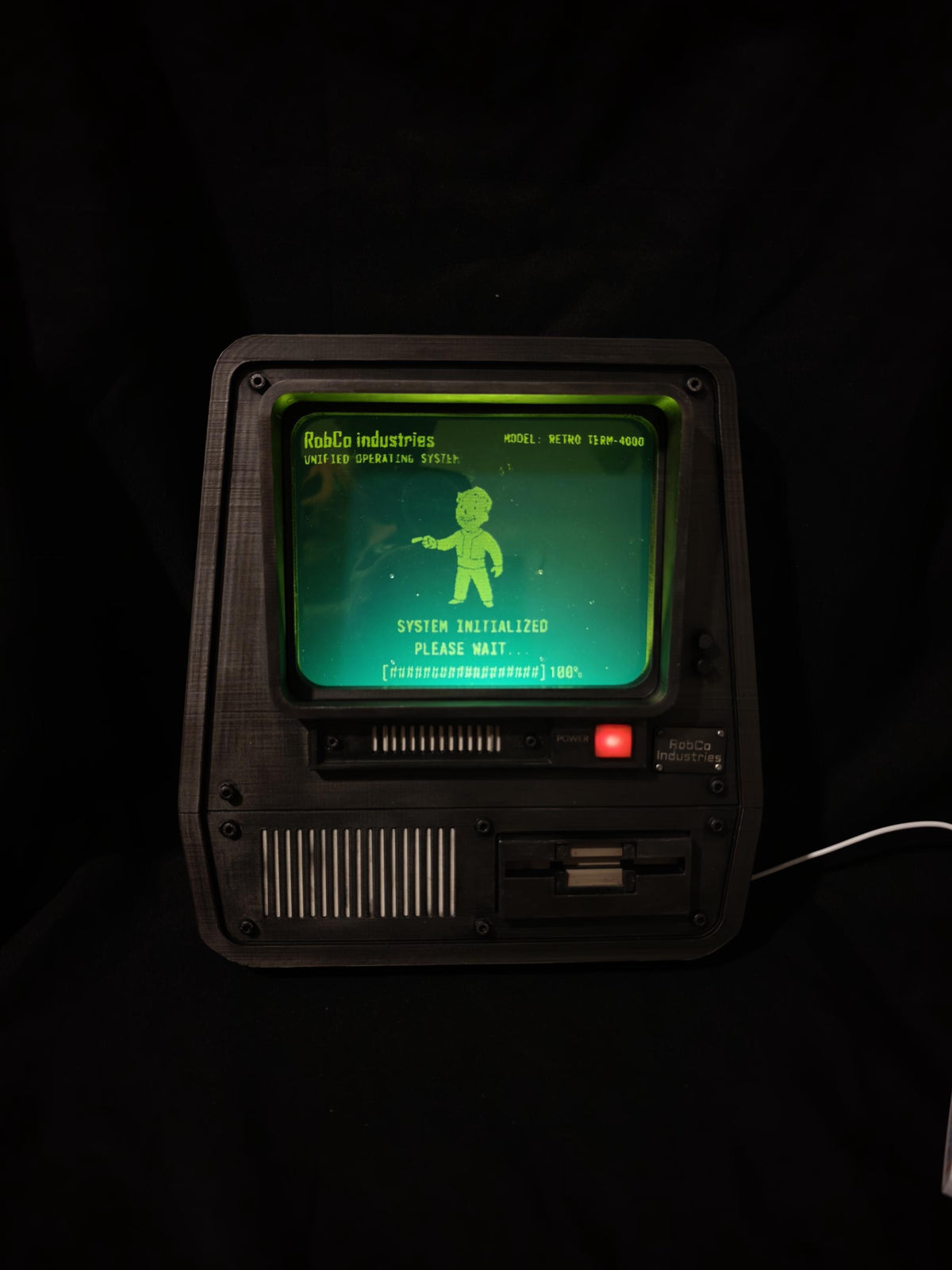 Fallout Terminal Wall Light, Ambient Green LED, Retro Sci Fi Prop