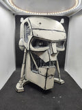 Cel Shaded Art, Monochrome robot head sketch, Sci-Fi wall decor