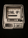 Retro Computer, Level Up Pixelated Quote, Arcade Aesthetic